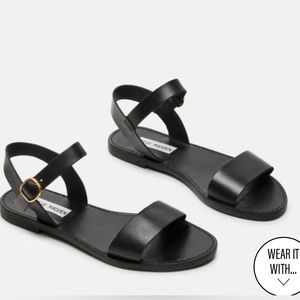 Steve Madden black leather sandals